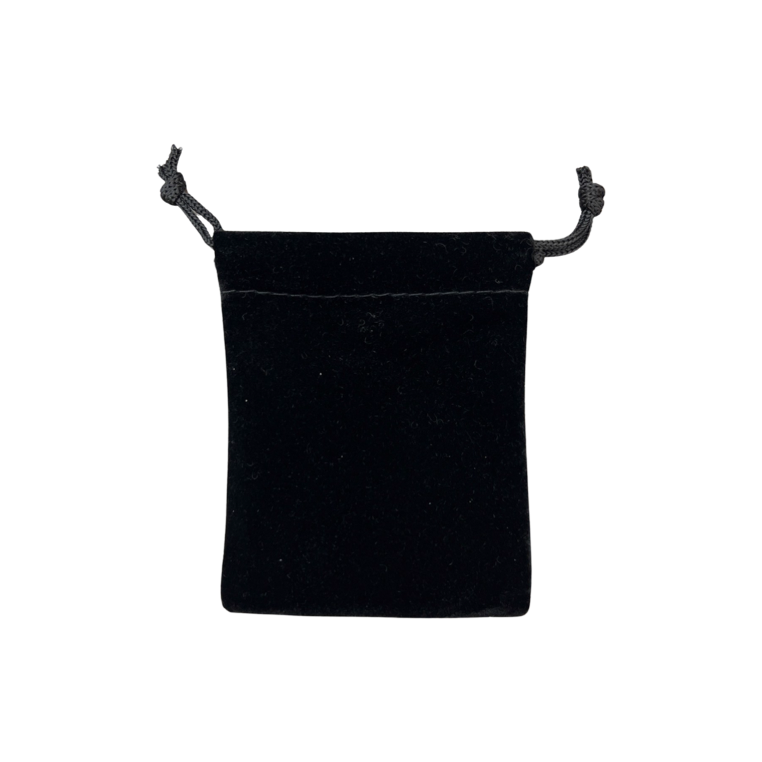 Velveteen Drawstring Pouches - Black