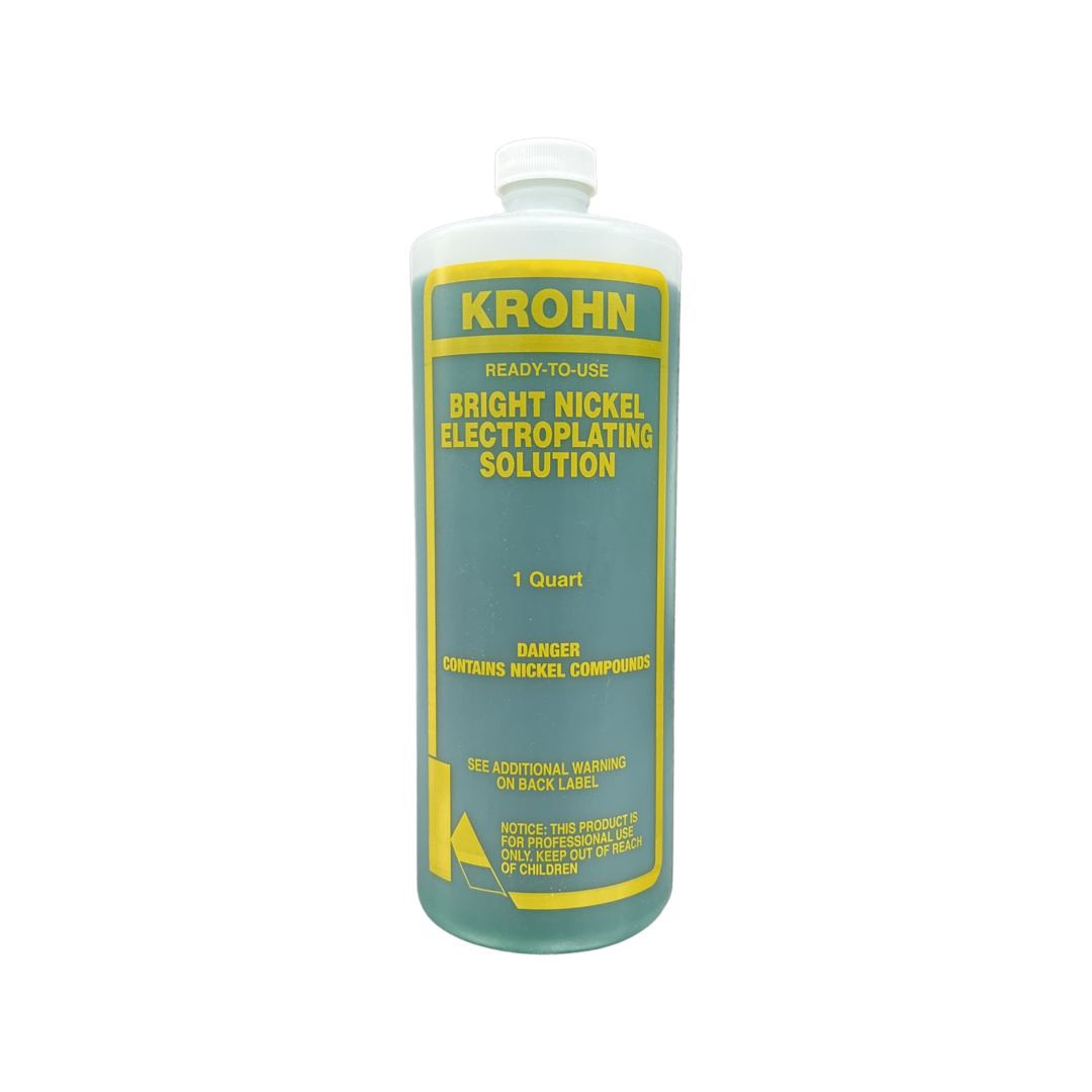  Krohn Bright Nickel Plating Solution Electroplating 1 Quart  with Pure Nickel Anode Made in USA