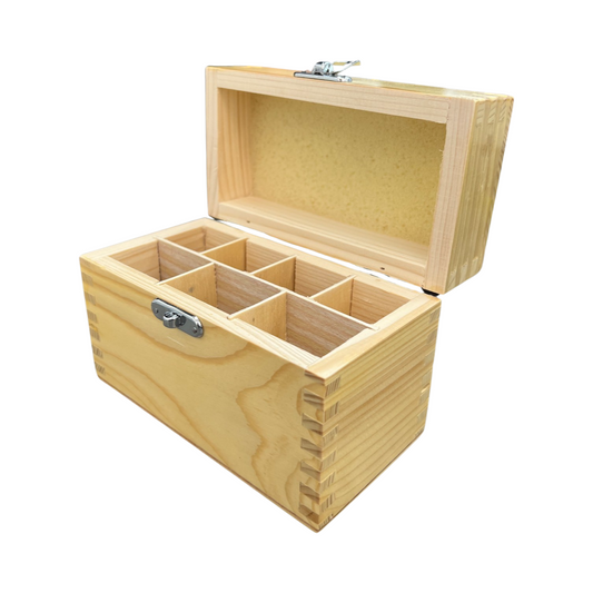 Wood Organizer for Testing Acids - 7 Compartment