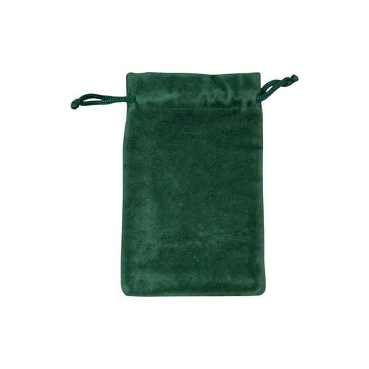 Velveteen Drawstring Pouches - Emerald Green