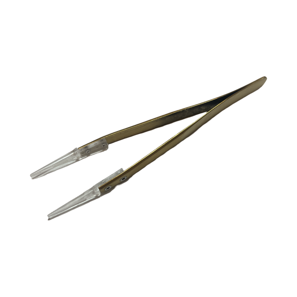 Gold Tweezers with Plastic Tips