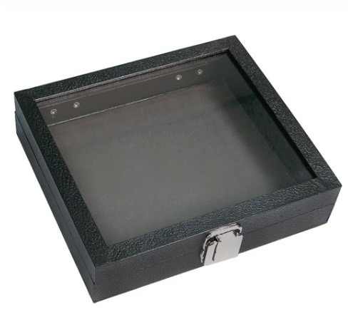 Glass Top Lid Case - Metal Clasps
