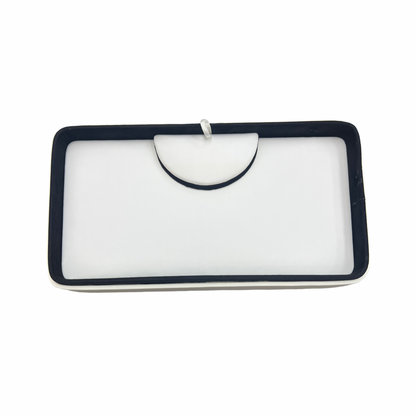 White Leatherette Pendant Display with Black Trim