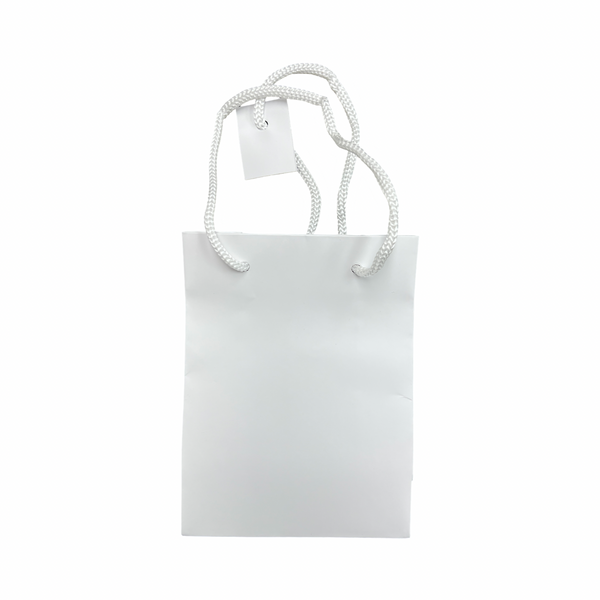 Paper Shopping Bag with Drawstring - White