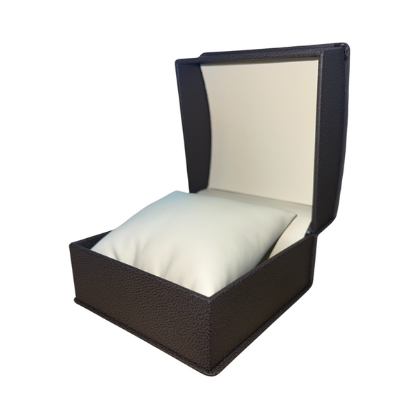 Roll Top Leatherette Boxes - Chocolate Beige