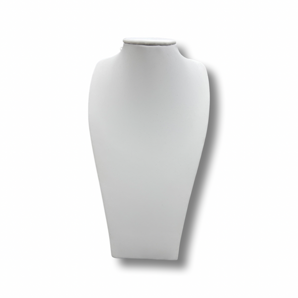 White Leatherette Neck Display - Narrow