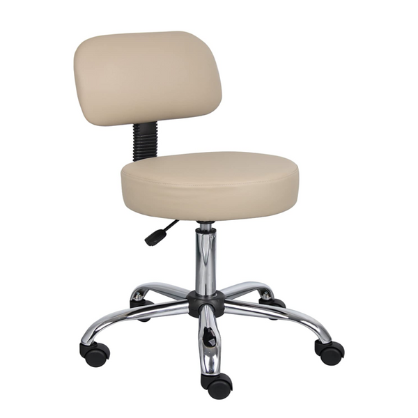 Round Leatherette Bench Chair