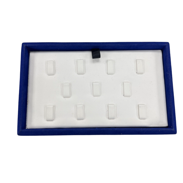 Blue & White Velvet Ring Display Board