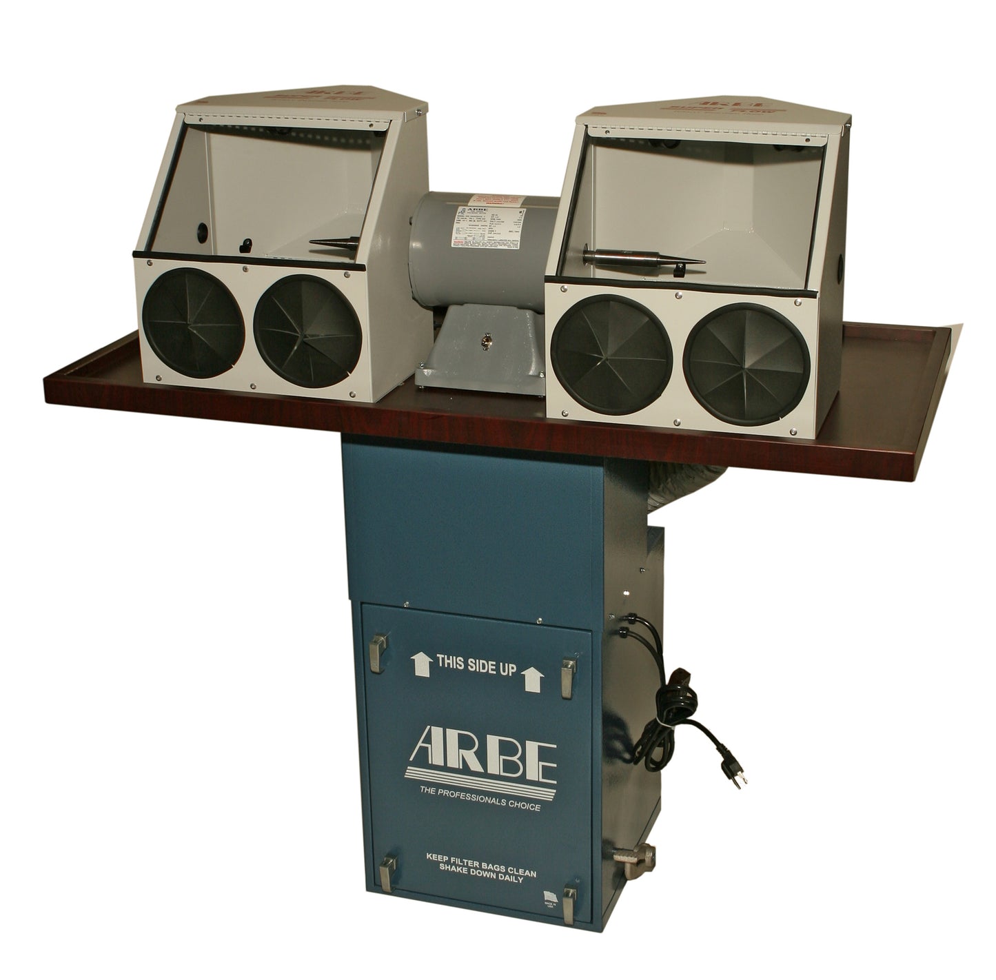 Arbe® Polishing System - Mini Floor Double Spindle Motor + 2 Enclosed Hoods