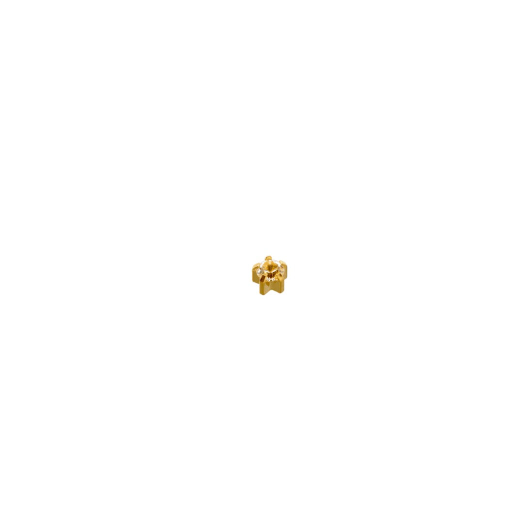 Caflon® Piercing Studs - (M104Y) Tiffany Gold Clear Mini