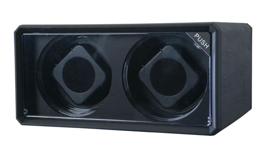 Watch Winder - Black Leather Double